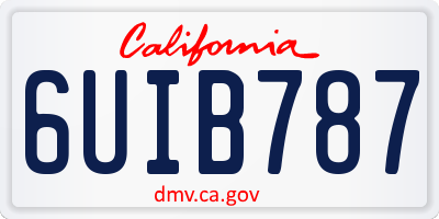 CA license plate 6UIB787