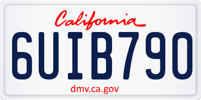 CA license plate 6UIB790