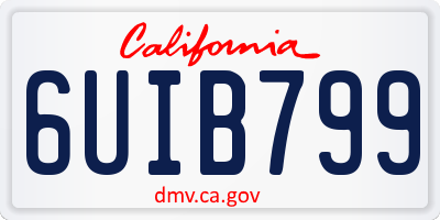 CA license plate 6UIB799