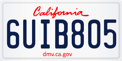 CA license plate 6UIB805
