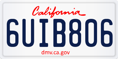 CA license plate 6UIB806