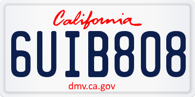 CA license plate 6UIB808