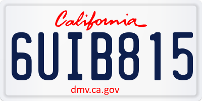CA license plate 6UIB815