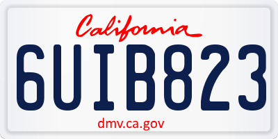 CA license plate 6UIB823