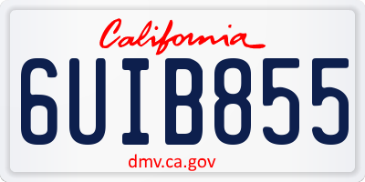CA license plate 6UIB855