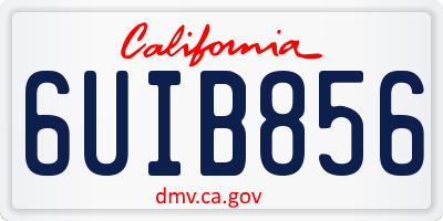 CA license plate 6UIB856