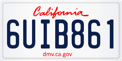 CA license plate 6UIB861