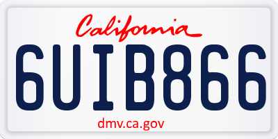CA license plate 6UIB866