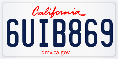 CA license plate 6UIB869