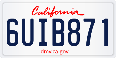CA license plate 6UIB871