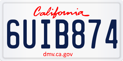 CA license plate 6UIB874