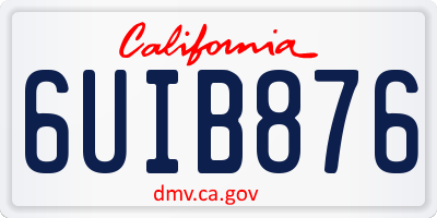 CA license plate 6UIB876