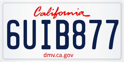 CA license plate 6UIB877
