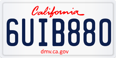 CA license plate 6UIB880