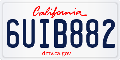 CA license plate 6UIB882