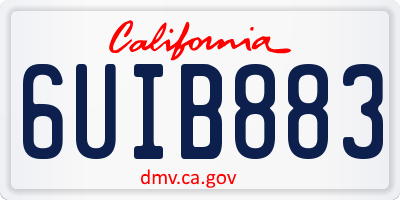 CA license plate 6UIB883