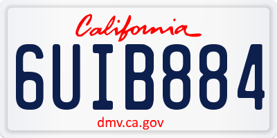 CA license plate 6UIB884