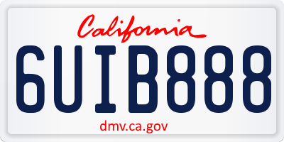 CA license plate 6UIB888