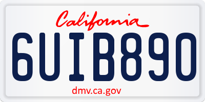 CA license plate 6UIB890