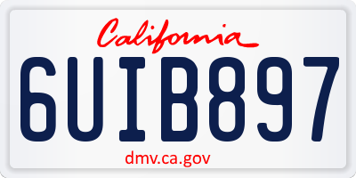 CA license plate 6UIB897