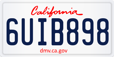 CA license plate 6UIB898