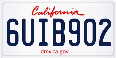 CA license plate 6UIB902