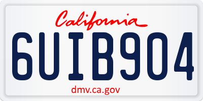 CA license plate 6UIB904