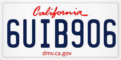 CA license plate 6UIB906