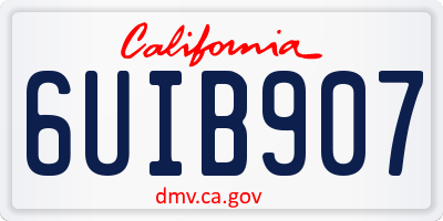 CA license plate 6UIB907
