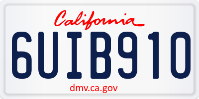 CA license plate 6UIB910