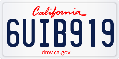 CA license plate 6UIB919