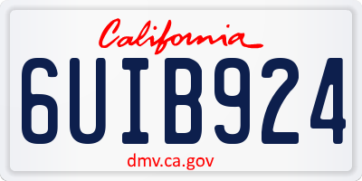 CA license plate 6UIB924