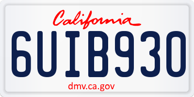 CA license plate 6UIB930