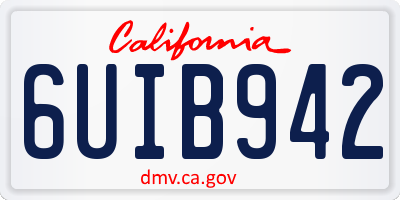 CA license plate 6UIB942