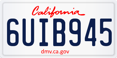 CA license plate 6UIB945