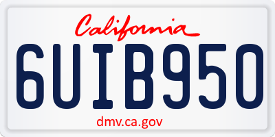 CA license plate 6UIB950