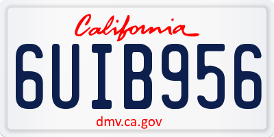 CA license plate 6UIB956