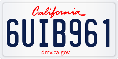 CA license plate 6UIB961