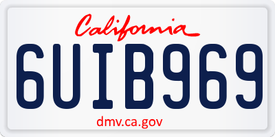CA license plate 6UIB969