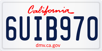 CA license plate 6UIB970