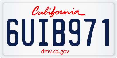 CA license plate 6UIB971