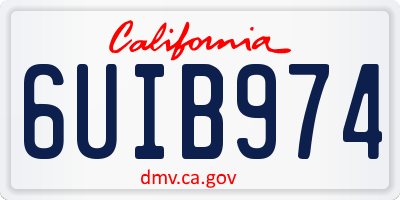 CA license plate 6UIB974