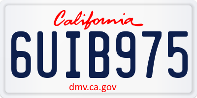 CA license plate 6UIB975