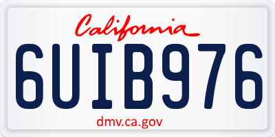 CA license plate 6UIB976