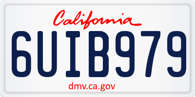 CA license plate 6UIB979