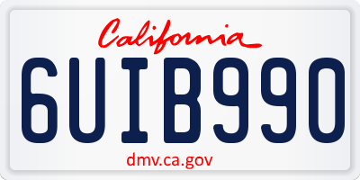 CA license plate 6UIB990