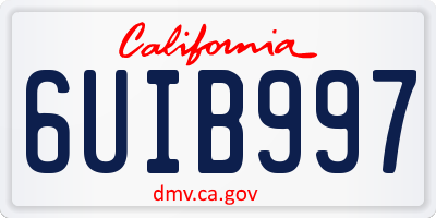 CA license plate 6UIB997