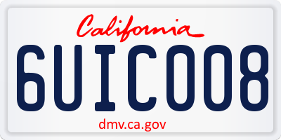 CA license plate 6UIC008