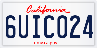 CA license plate 6UIC024