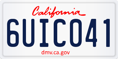 CA license plate 6UIC041